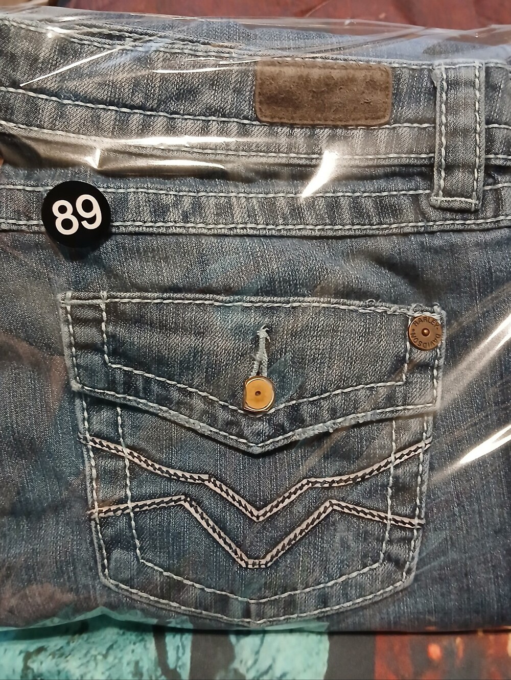 Harley Davidson Bootcut Jeans Womens Size 12 Medium Wash Flap Pocket Y2K - Picture 14 of 14